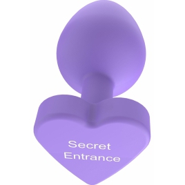 ToyJoy Secret Heart Plug Anal Din silicon 8 cm Bază Inimă Mov