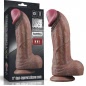 Dildo XXL Din silicon Dublu Strat, Realist, Ventuză - Lovetoy