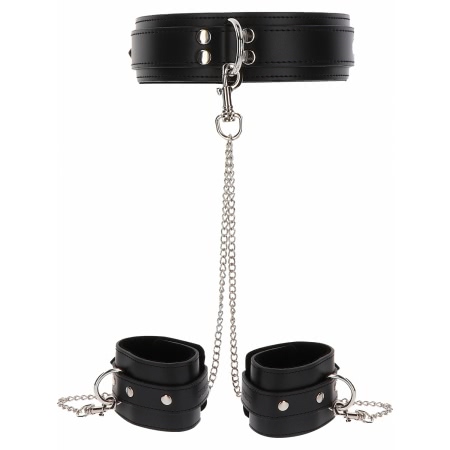 Heavy Collar and Wrist Cuffs Negru