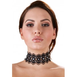 Zgarda Choker Rhinestones Negru pe xBazar