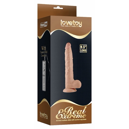 Vibrator Real Extreme cu Telecomandă și Ventuză 24 cm