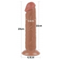 LoveToy Sliding Skin 20 cm – TPE Densitate Duală, Ventuză Puternică Maro