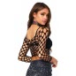 Top Leg Avenue Net Long Sleeved Negru XS-L