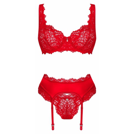 Set Obsessive Amor Cherris 3 Piese Roșu L-XL