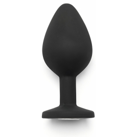 Dop Anal Diamond Jewel Medium Unisex cu Cristal Negru