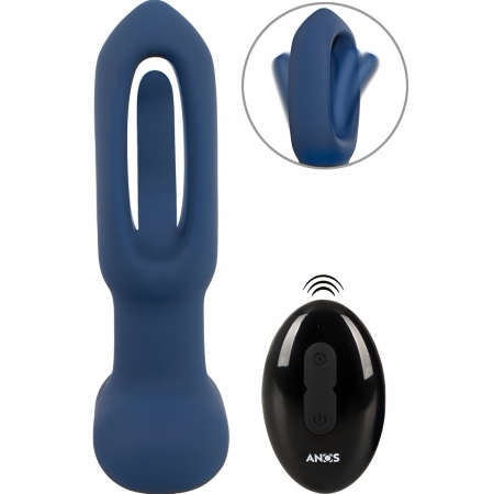 ANOS Plug Anal cu Limba Oscilantă – 10x10, Reîncărcabil Albastru