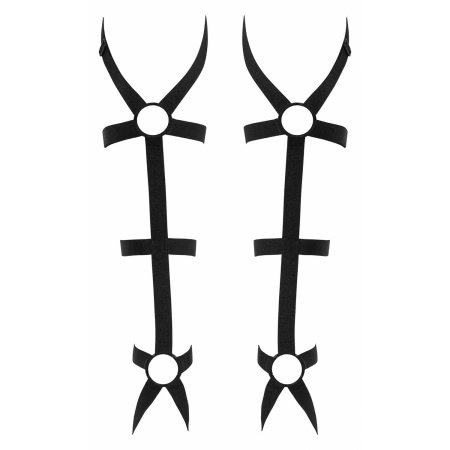 Manșete Leg Harness Obsessive Negru