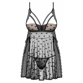 Babydoll Obsessive Heartia Negru pe xBazar