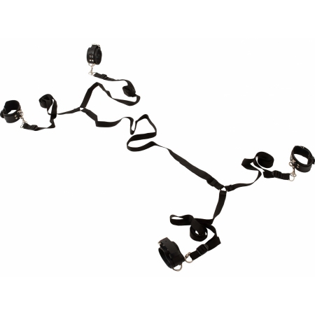 Set Restricții Pentru Pat H Belt și Cătușe Negru