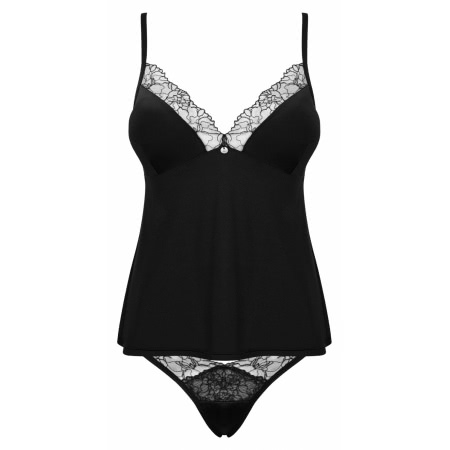 Set Obsessive Bella Rou Top Negru M-L