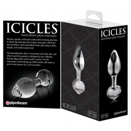 Dop Anal Icicles No.44 pentru Stimulare Anală din Sticlă