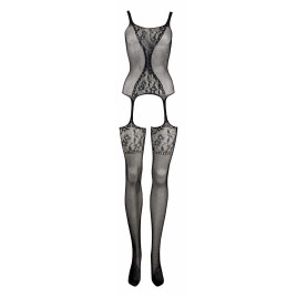Catsuit Le Désir Fishnet and Lace Negru pe xBazar