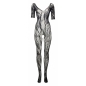 Catsuit Le Désir Lace Sleeved Negru S-L