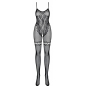 Catsuit Plasă Obsessive F213 Negru S-L