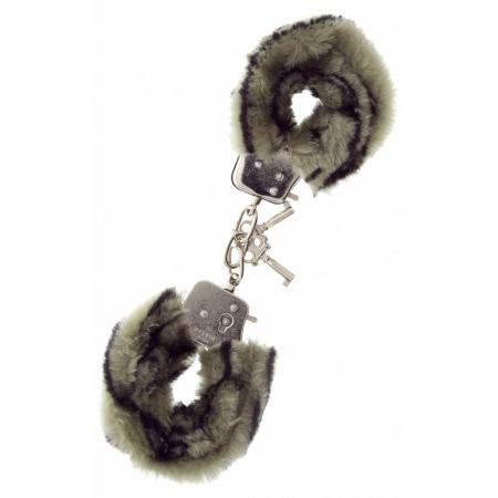 Cătușe Metal Handcuff With Plush Zebră Gri