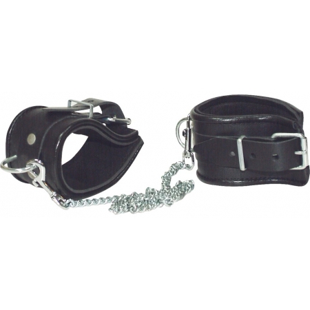 Cătușe Picioare Leather Cuffs Negru