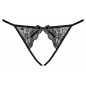 Chiloti Tanga Obsessive Miamor Crotchless Panties Negru L-XL