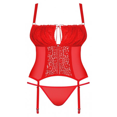 Corset Obsessive Blossmina Roșu 4XL-5XL
