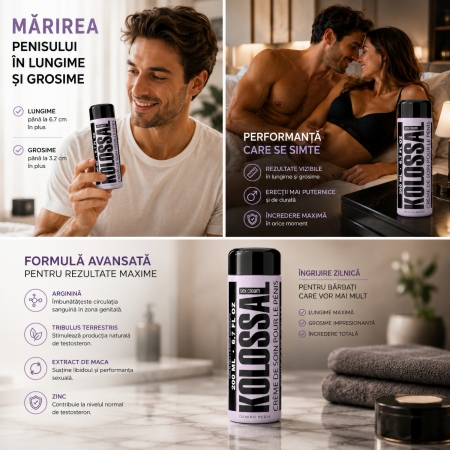 Pachet Cremă Mărire Penis Kolossal 200ml + Afrodisiac Hot Sex Girl 20ml