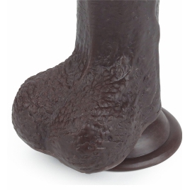 Dildo Sliding Skin Dual Layer cu Testicule și Ventuză