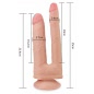 Dildo Dublu Cu Ventuza Skinlike Soft Natural