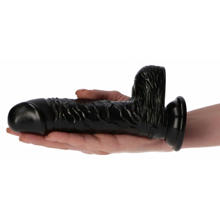 Dildo Realist Italian Penis cu Testicule și Ventuză Negru