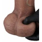 Dildo XXL Din Silicon Dublu Strat, Realist, Ventuză Maro