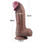 Dildo XXL Din Silicon Dublu Strat, Realist, Ventuză Maro