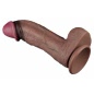 Dildo XXL Din Silicon Dublu Strat, Realist, Ventuză Maro