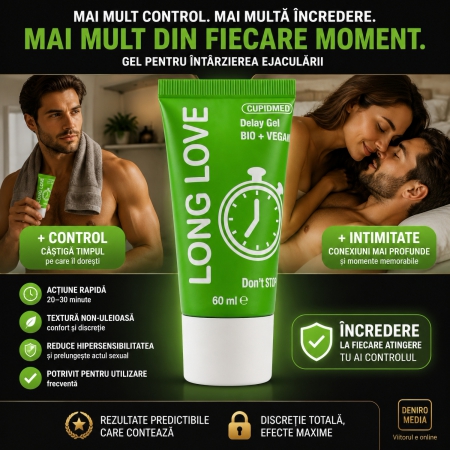 Pachet Cremă Mărirea Penisului Enlargo 100ml + Gel Ejaculare Precoce Long Love 50ml