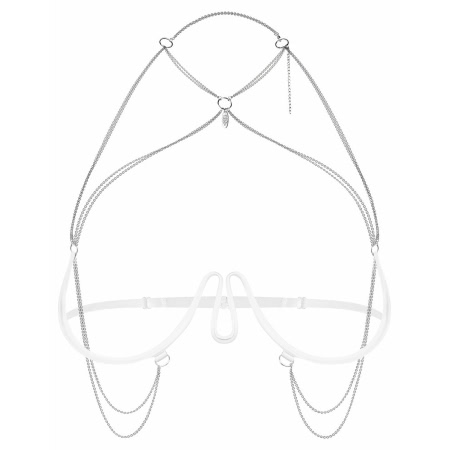 Harness Bra Obsessive Lustique Alb S-L