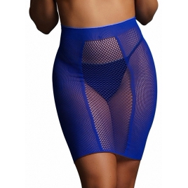 Fustă Le Désir High-Waist Fishnet Albastru