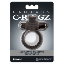 Inel cu Vibrații Fantasy C-Ringz pentru Erecție Fermă Negru