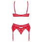 Set Obsessive Ingridia 3 Piese Rosu XL-2XL