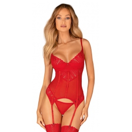 Set Corset Si Tanga Rosu Pentru Seara Romantica pe xBazar