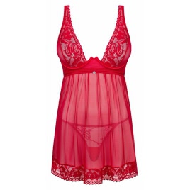 Babydoll Obsessive Lacelove Rosu pe xBazar