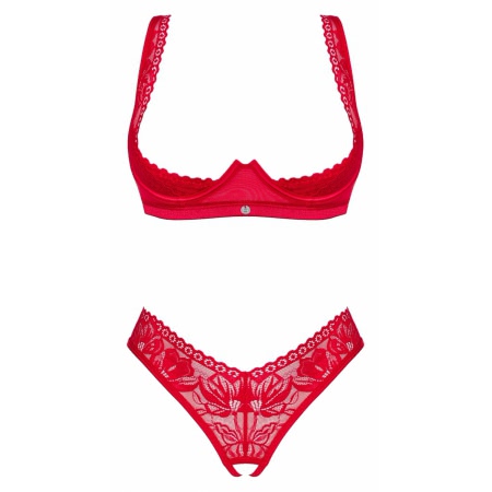 Set Obsessive Lacelove Cupless Rosu M-L