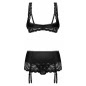 Set Obsessive Lecille 3 Piese Negru S-M