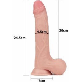 Lovetoy 24.5cm Sliding Skin – Dong Realist cu Testicule