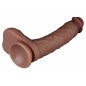 LoveToy - Dual Layered Silicone Dildo 21.5 cm (O 4.2 cm) - Brown Maro
