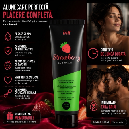 Lubrifiant Intt Strawberry Tube Pack cu Căpșuni 100 ml