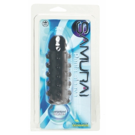 Manșon Samurai pentru Penis cu Noduli și Extensie Negru