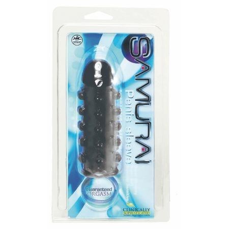 Manșon Samurai pentru Penis cu Noduli și Extensie Negru
