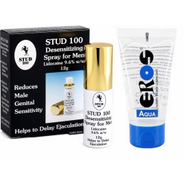 Pachet Spray Stud 100 Original + Lubrifiant Eros Aqua 50ml