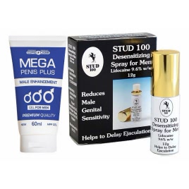 Pachet Spray Stud 100 Original Și Gel Mărire Penis Mega Penis Plus 65ml pe xBazar
