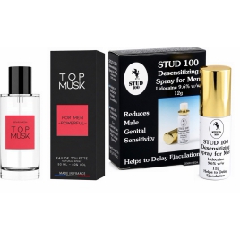 Pachet Spray Stud 100 Original + Parfum Feromoni Top Musk 75ml pe xBazar