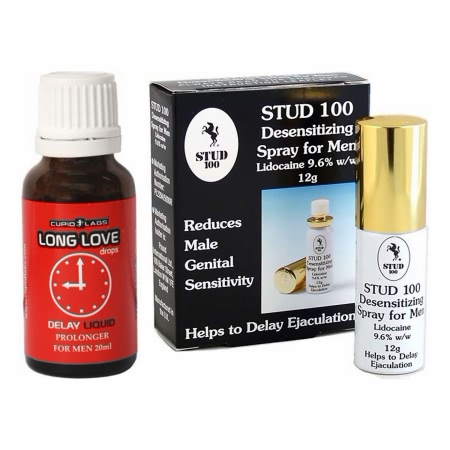 Pachet Spray Stud 100 Original + Picături Ejaculare Precoce Long Love 20ml