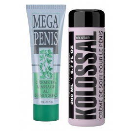 Pachet Cremă Mărire Mega Penis 75ml + Cremă Mărire Penis Kolossal 200ml pe xBazar