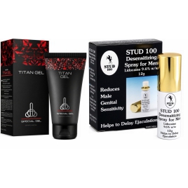 Pachet Cremă Mărirea Penisului Titan Gel Original + Spray Stud 100 Original pe xBazar