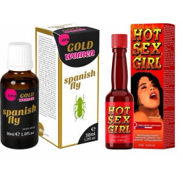 Pachet Afrodisiac Hot Sex Girl 20ml + Afrodisiac Spanish Fly Strong Gold Women 30ml pe xBazar